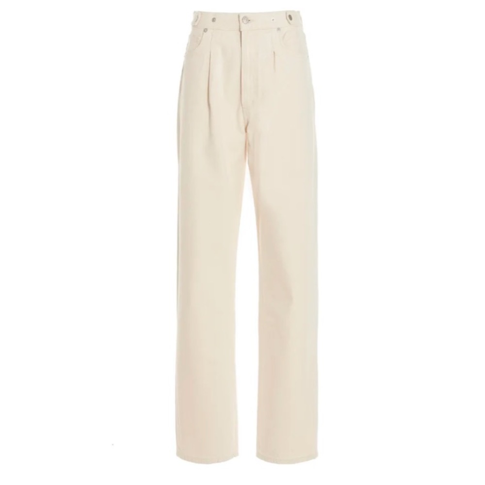 AGOLDE Baggy Pleated Pants in Ecru